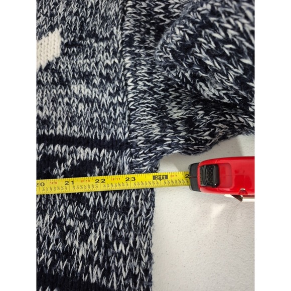 FRONTLINE Sweater Mens XL Blue Abstract Chunky Knit Ski Long Sleeve Pullover VTG - Picture 5 of 7